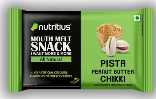 Nutri Tius Pista Peanut Butter Chikki 125gm